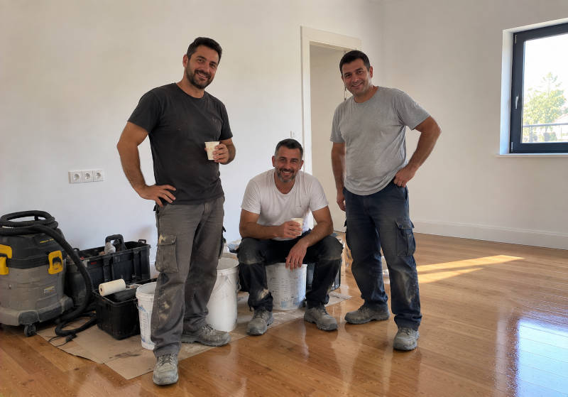 Equipa da Pavimentos Loulé em obra