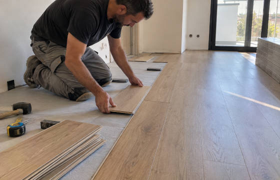 Instalação de chão laminado numa divisão em Loulé