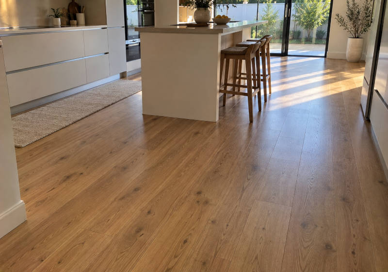 Pavimento flutuante na cozinha de uma casa no distrito de Faro